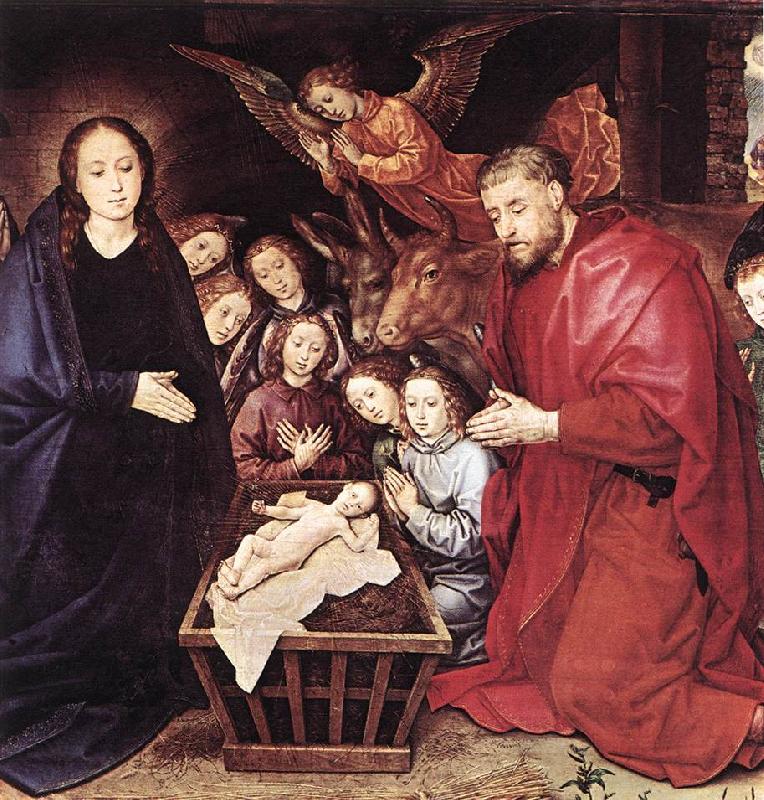 GOES, Hugo van der Adoration of the Shepherds (detail) sdg Spain oil painting art